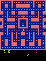 Before training: the agent mostly circles one corner of the maze.